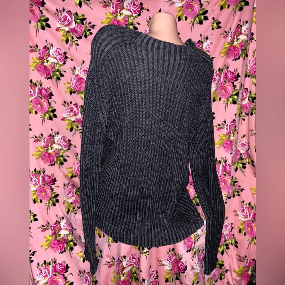 DKNY men’s gray pullover soft 💯 cotton ribbed sweater vintage y2k 90’s XL long - Picture 2 of 6